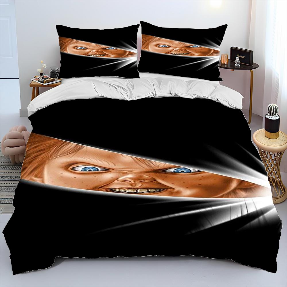 

Horror Movie Character Chucky Saw Comforter Bedding SetDuvet Cover Bed Set Quilt Cover PillowcaseKing Queen Size Bedding Set EU SK(260*220cm)3pcs