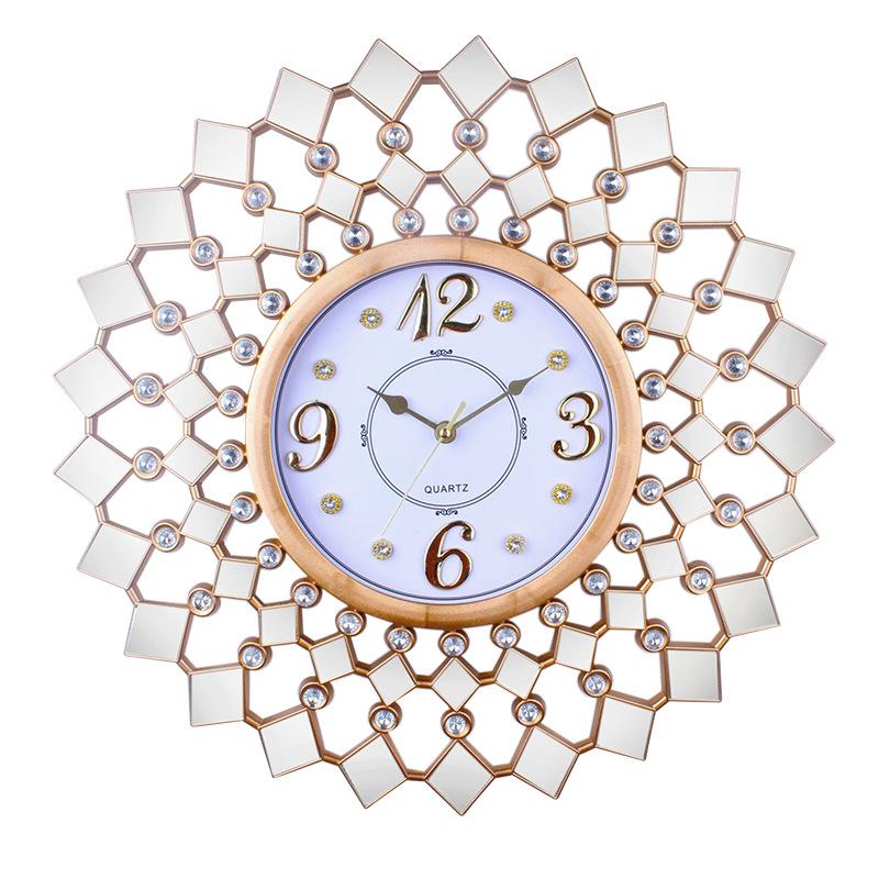 

Великий Креативний Дзеркальний Діамантовий Годинник Простий Безшумний Настінний Годинник Модний Сучасний Персоналізований Настінний Годинник для Вітальні Mirror 47CM Large Wall Clock [Style] 1