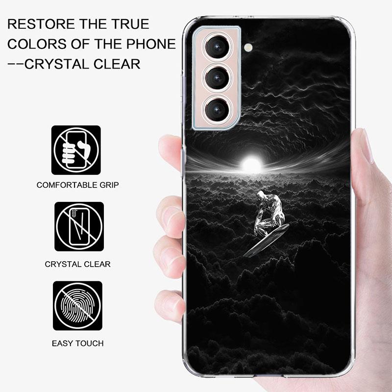Silver Surfer Phone Case For Samsung Galaxy S25 Edge S24 S23 FE S21 S20 S10 Plus S22 S26 Ultra Cover Clear Cases TPU Capa Shell