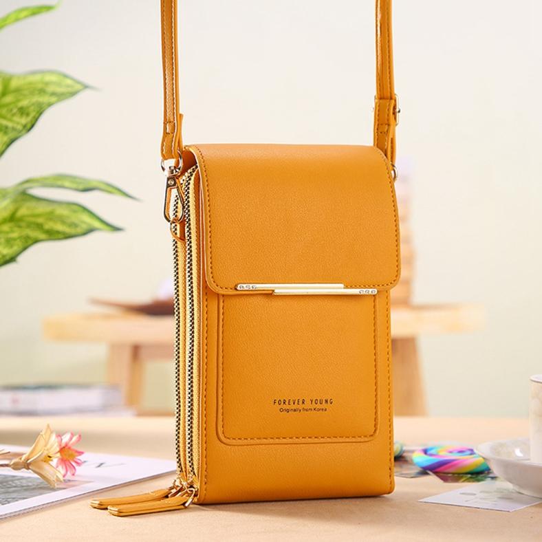 Damenmode-Handytasche mit Touchscreen, vertikale Umhängetasche, Mini-Umhängetasche, Geldbörse