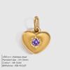 eManco Stainless Steel Heart Charm Valentine's Day Charms Multicolor Birthstone Pendants for Girl Sweet Jewelry Making