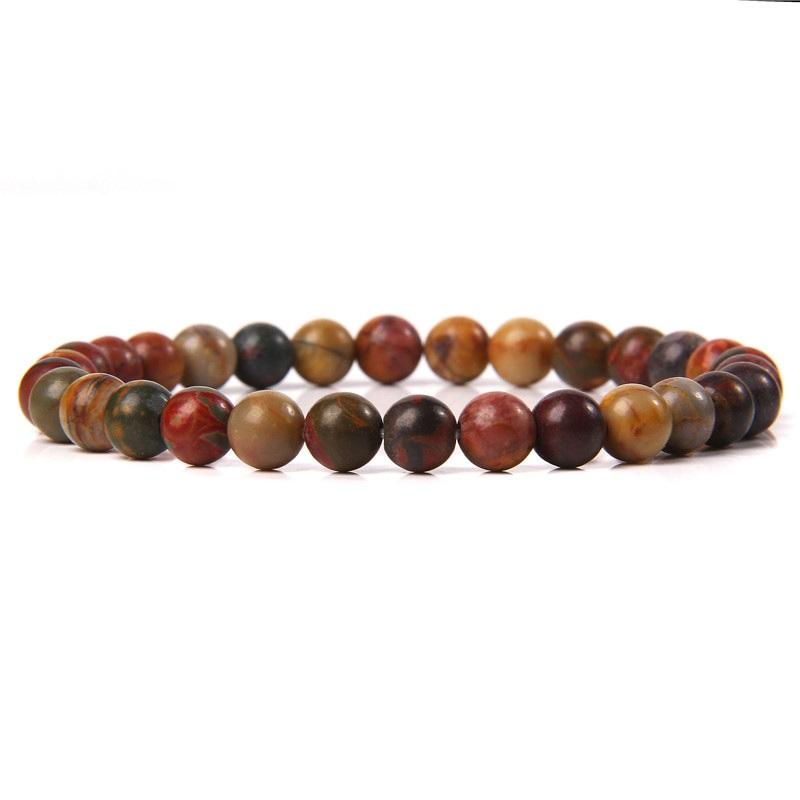 6mm Chakra Beads Energy Bracelet Natural Round Agates Onyx Stone Stretch Bracelet Bangles for Women Men Handmade Yoga