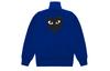 Sudadera con cremallera CDG Play Corazón Negro Grande Azul Marino AZ-T256-051-2