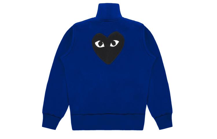 Sudadera con cremallera CDG Play Corazón Negro Grande Azul Marino AZ-T256-051-2