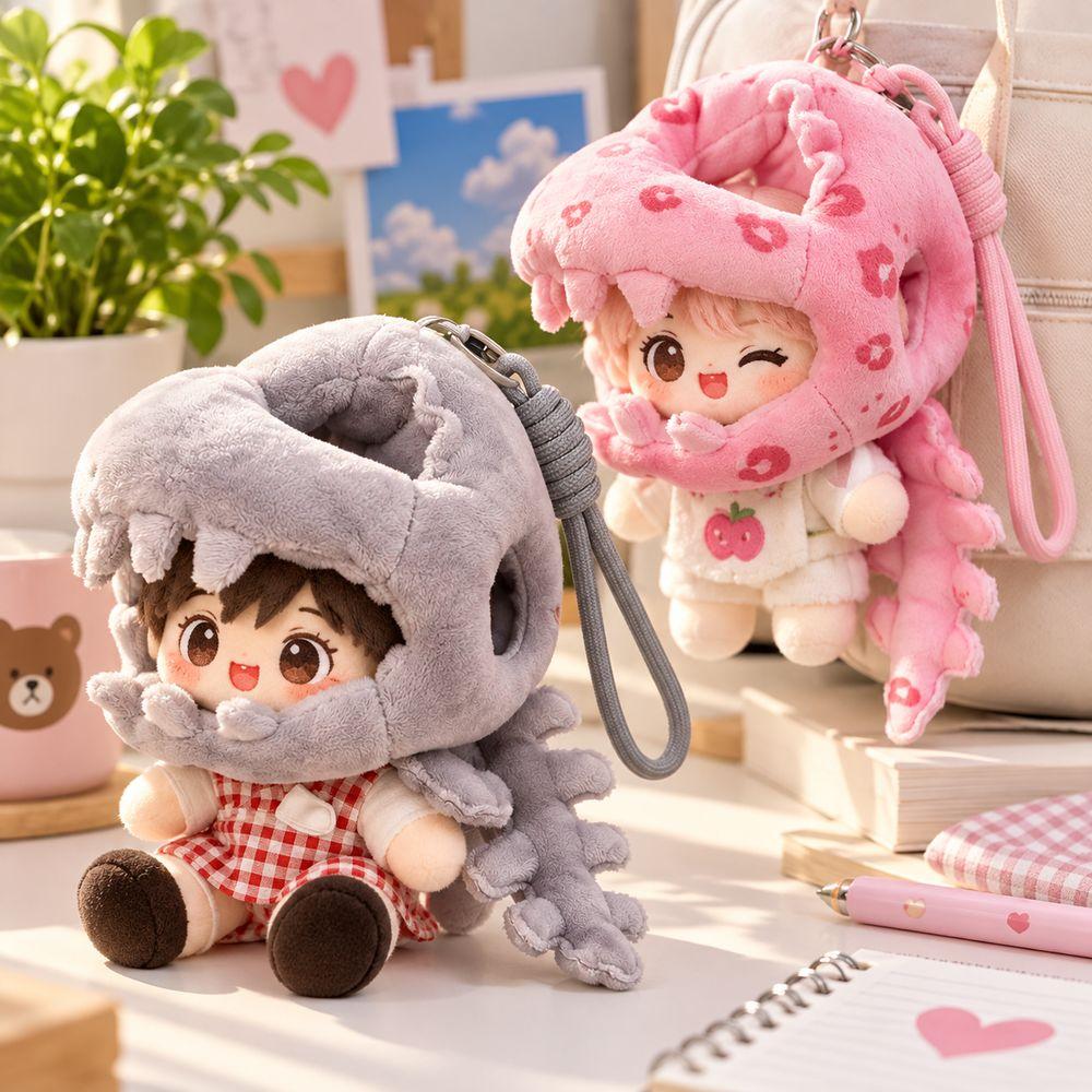 Plush Fabric Dinosaur Doll Headwear Soft Stuffed Dinosaur Keychain Charm Gifts