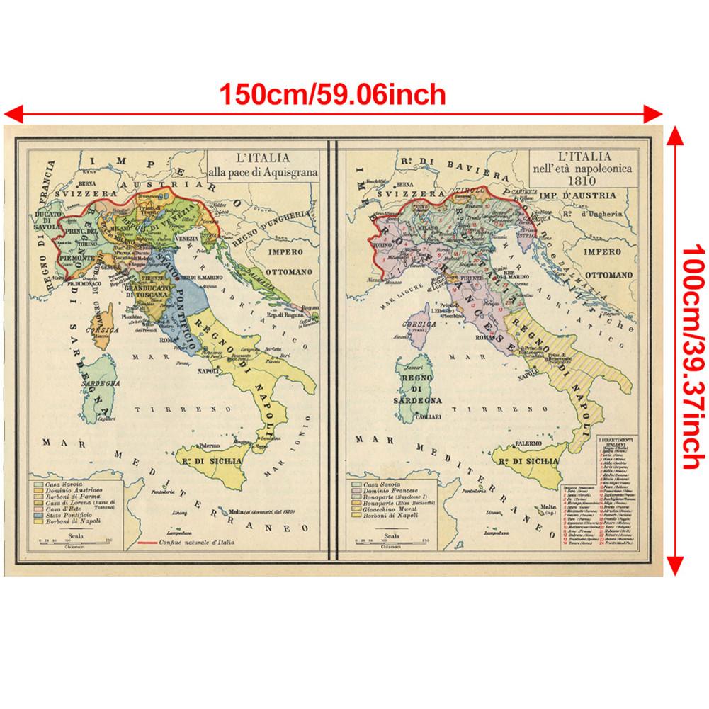 Fundal Harta Italiană-Harta Italiei Vintage,Decor de Perete Decor Acasă,Studiu,Instrumente Geografice,Instrumente Turism/educație