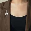 Musical Note Shape Brooch Pin, Imitation Pearl Rhinestones Inlaid Lapel Badge for Dress, Coat, Shawl, Gift for Mother, Wedding