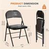 Portable Folding Chair for Home, Office, Training, Wedding, Concert, Multi Purpose Minimalist Folding Chair, Black