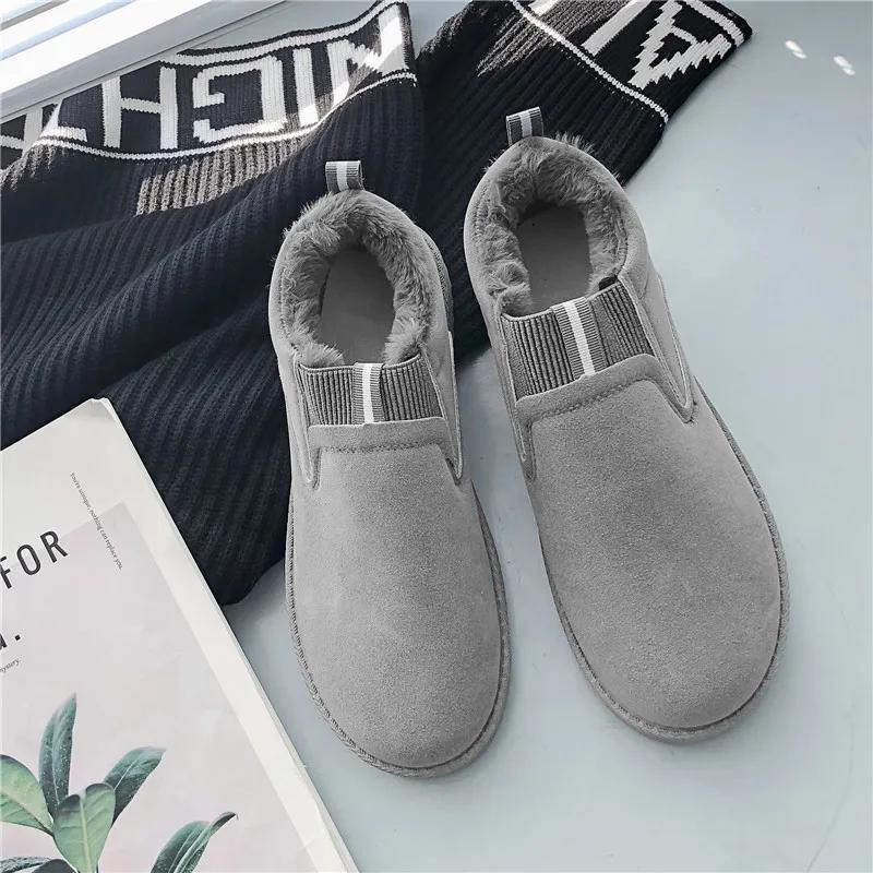 

Модные зимние мужские ботинки Slip-On, теплые ботинки для зимы, мужские уличные модные рабочие повседневные кроссовки, черные хлопковые туфли Botas Hombre 44 44 серый