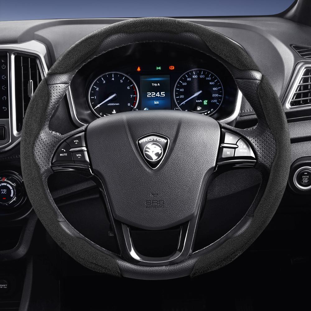 Suitable for Proton Sports Suede Steering Wheel Cover, Split Snap-On Type, Non-Slip and Durable, for Models Such as Saga X50 S70 Persona X70