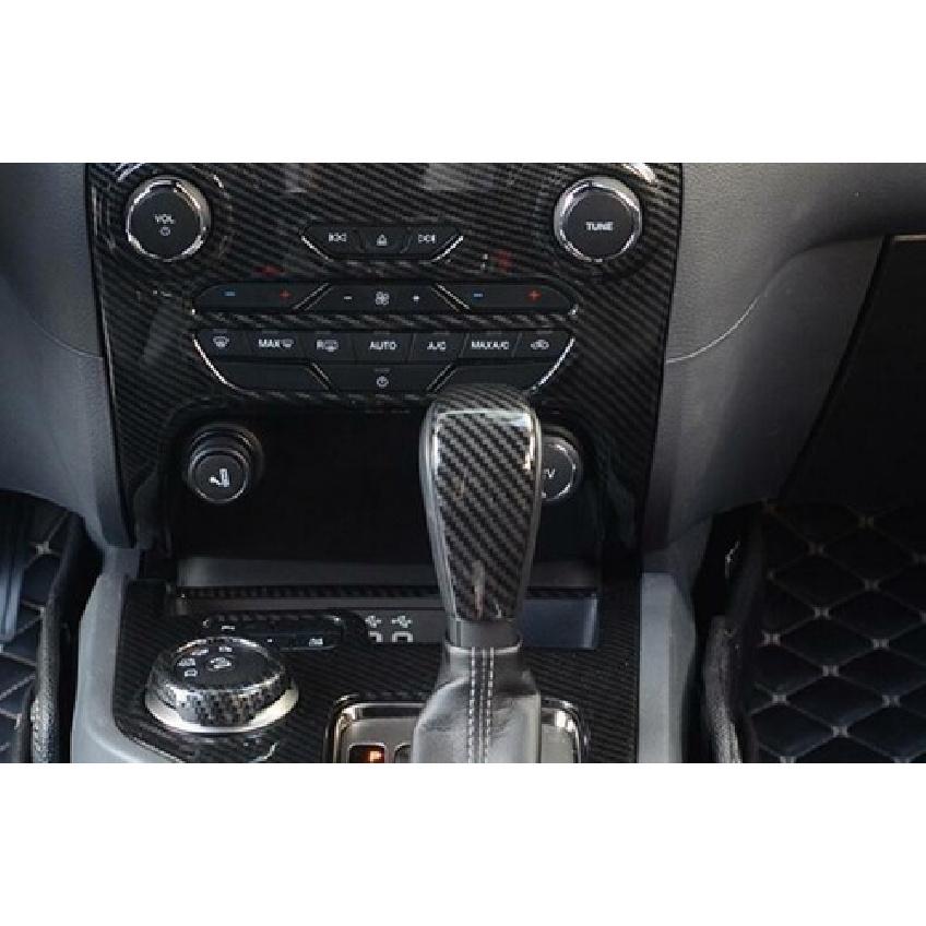 Fit For Ford Ranger 2015- Carbon Fiber Gear Shift Knob Shifter Lever Trim 1*