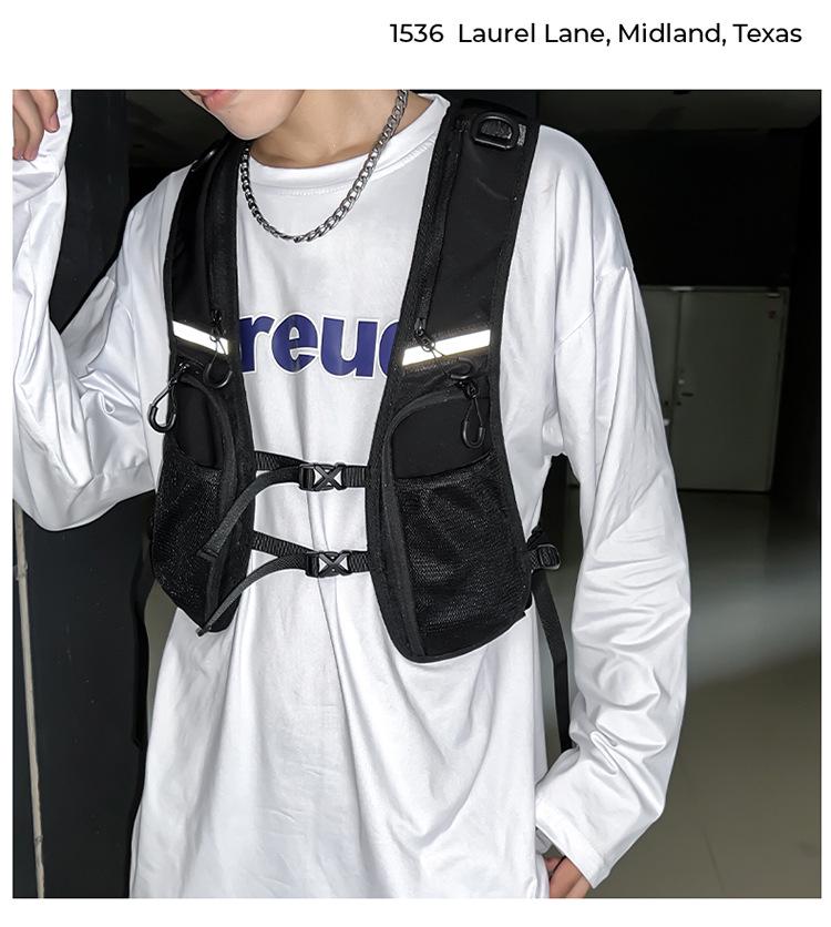 Gilet da Lavoro Riflettente Tattico Zhi Neng Feng Transfrontaliero con Tasche Leggere per Ciclismo e Corsa