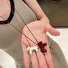 Bunte Rosskirsche Anhänger Lange Halskette Für Damen Verstellbare Pulloverkette Schmuck Modeaccessoire Choker