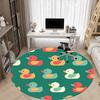 1pc Duck Pattern Office Round Rug, Carpet for Office, Gaming, Lightweight Round Floor Mat Yy260208061