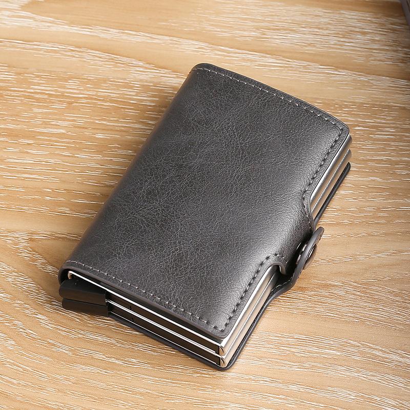 Double-Layer Aluminum Auto-Pop Card Holder - Multi-Slot RFID Metal Wallet with Slim Design