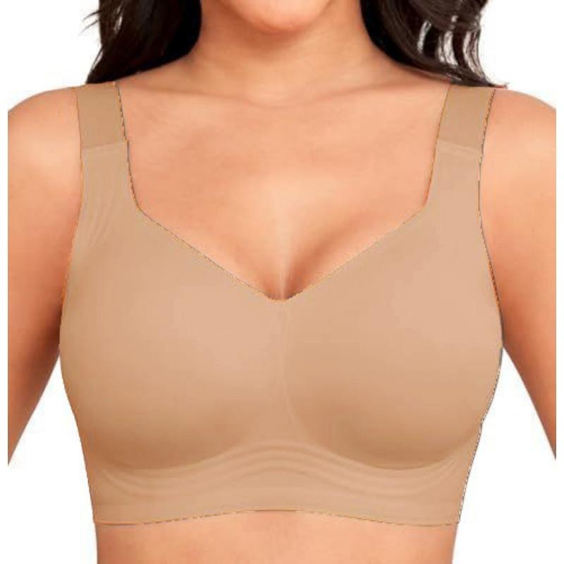 Womens Plus Size Seamless Wireless Bra With Removable Pads For Large Breast