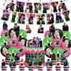 Zombie 4 Set Theme Birthday Balloon Party Set Y2K Decoration Zie Fan Birthday Flag Pulling Balloon Suit Cake Insertion Set New
