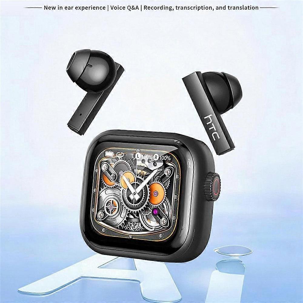 HTC NE40 134 Languages AI Translation Earbuds Noise Cancellation Bluetooth-compatible 6.0 Earbuds with 2.0 Inch HD Screen Charging
