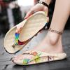 Sommer Ny Mote Trend Fargeblokkering Yttertøy Sklisikker og Slitesterk Strand Myk Såle Komfortable Åpen Tå Herre Casual Fiskebein Tøfler
