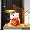 Lucky Cat Key Holder Tray for Entryway Table Resin Fortune Cat