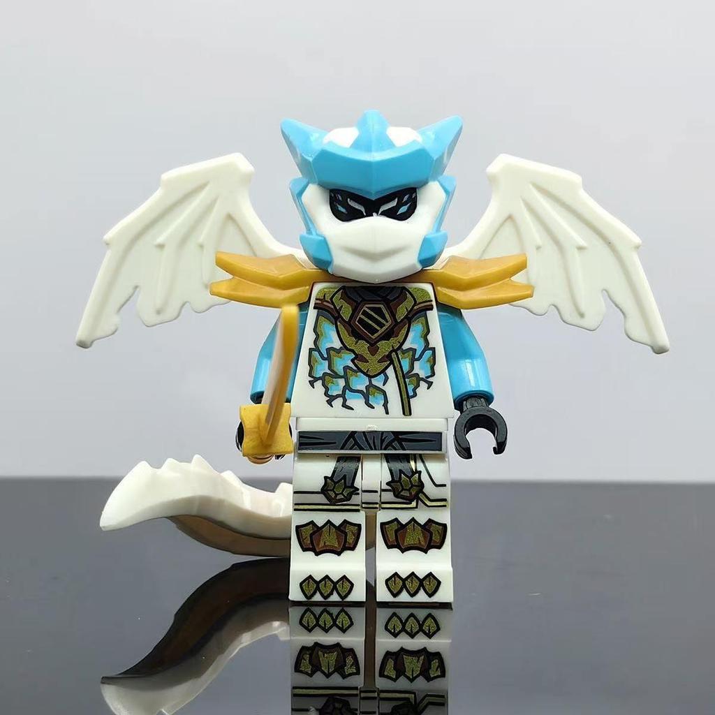 Dragon Form Two-Color Injection Molded Building Block Figure Set - Compatible Educational Toy for Boys