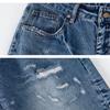 American retro washed old lightning pattern jeans loose trend design feeling wide legs mopping long pants