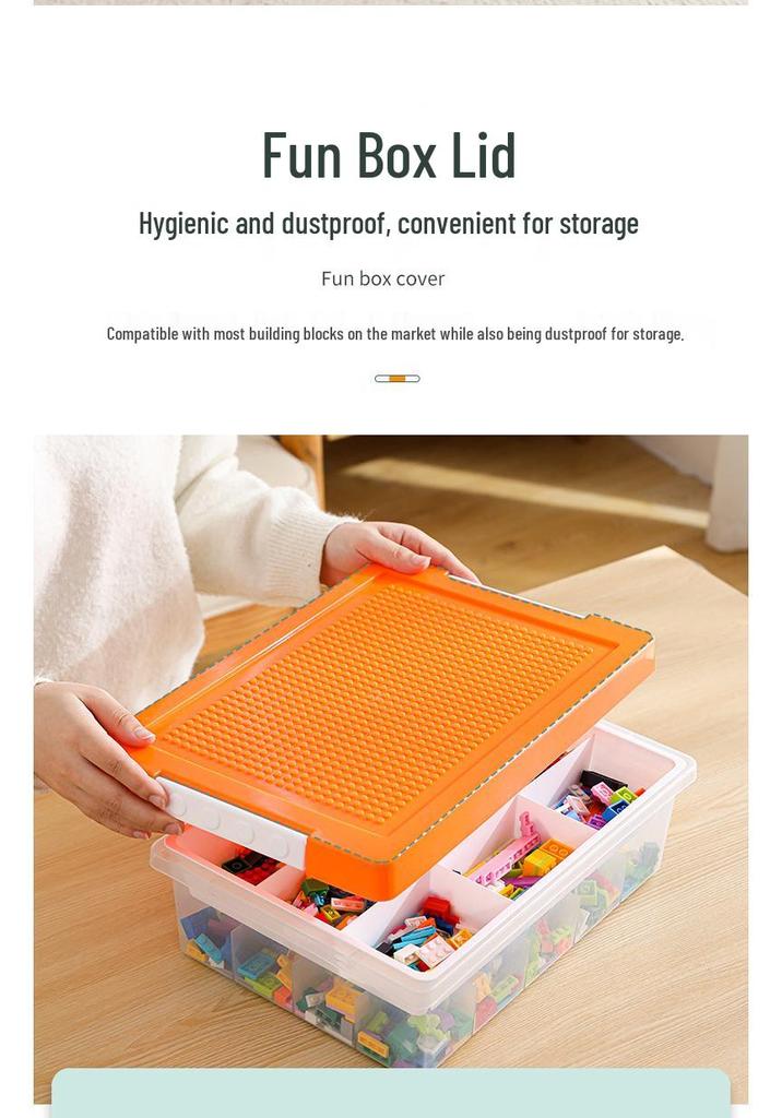 Lego Small Part Storage Box with Lid - Multi-Layer Organizer for Children's Building Blocks