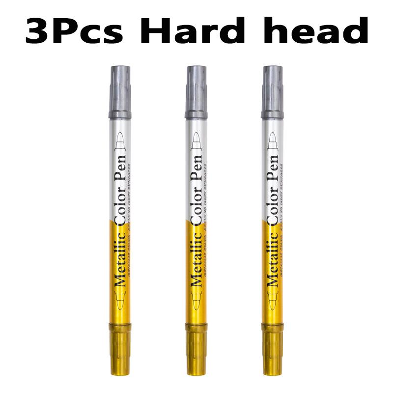 

3-6 Pcs Double Head Metallic Marker Pens Gold/Silver Paint Pen 2.5mm Double Head Markers for DIY Painting Stationery Supplies