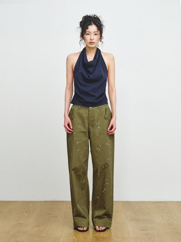Peullijeupeulojegteu Painting Normal Pants, Khaki