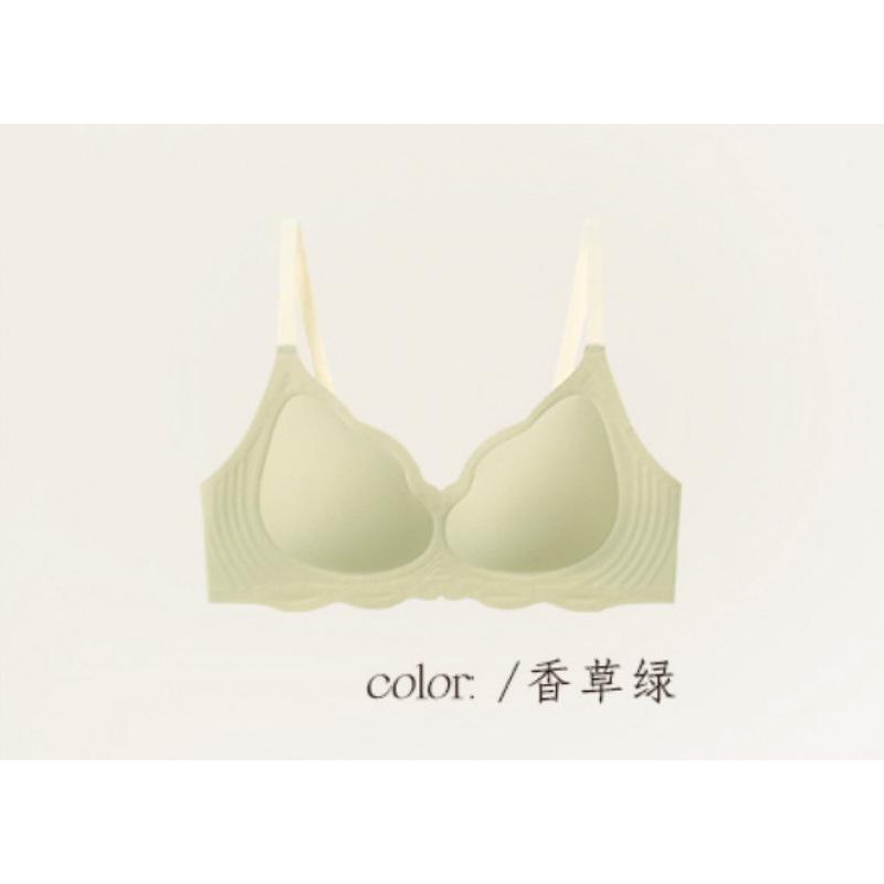 Traceless underwear women's small breasts gather and support to show thinness Naked feeling fixed cup No steel ring Comfortable sexy bra cover bra