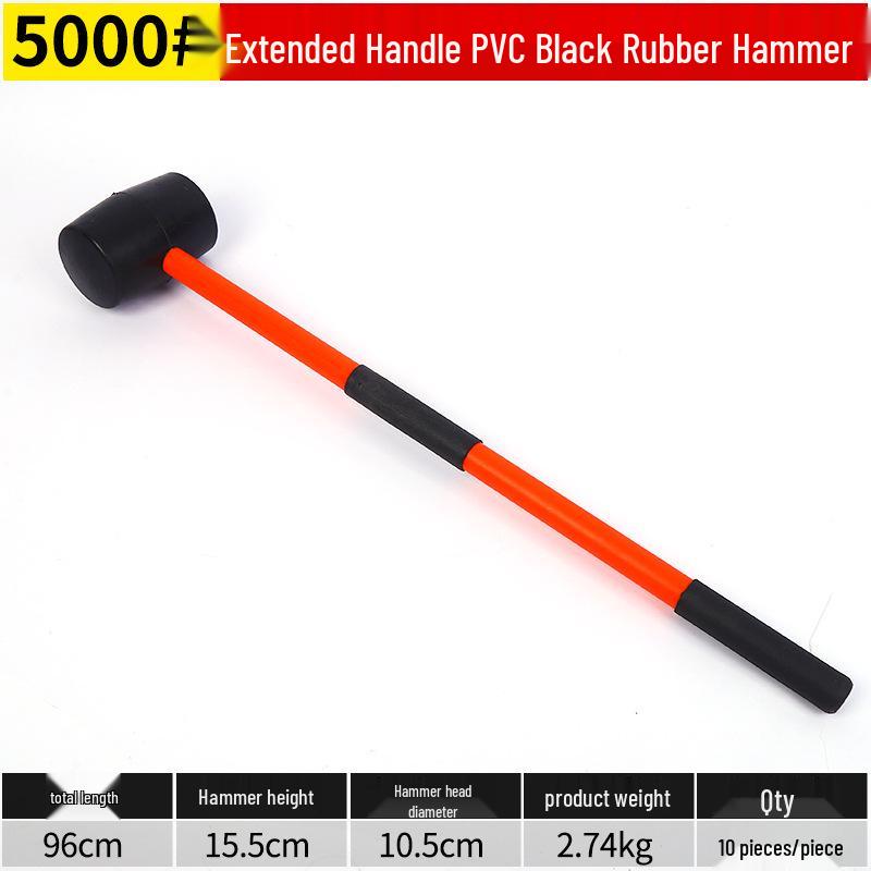Heavy-Duty PVC Leather Grip Octagonal Rubber Hammer for Demolition