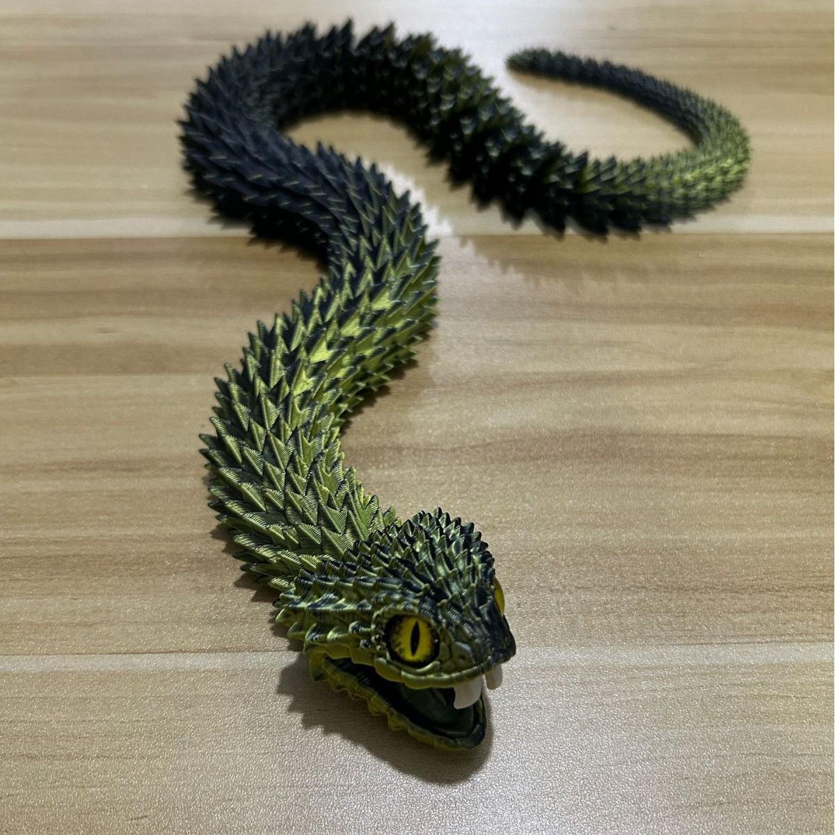 

з рухомими суглобами 3D-друкована шарнірна змія з градієнтом Crystal Snake Fidget Toys Фігурка для дітей Black Gold