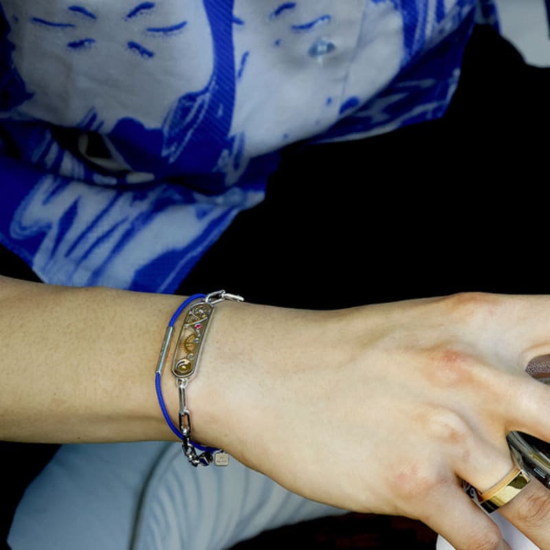 BE/GINS LA LIGNE SINGLE STRING BRACELET BLUE