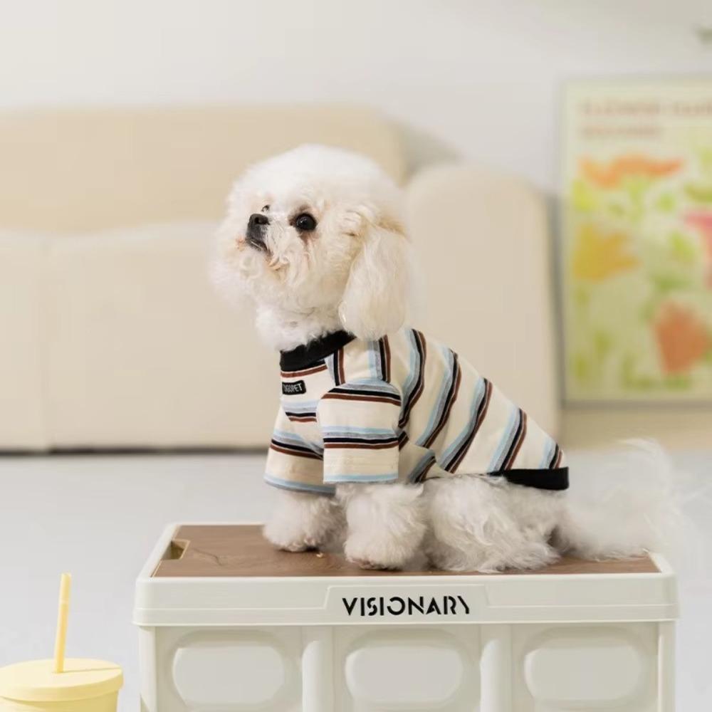 

Summer Thin Dog Vest Sun Protection Cool Pet Sweatshirt Pet Elephant Striped T-shirt Pet Supplies L білий