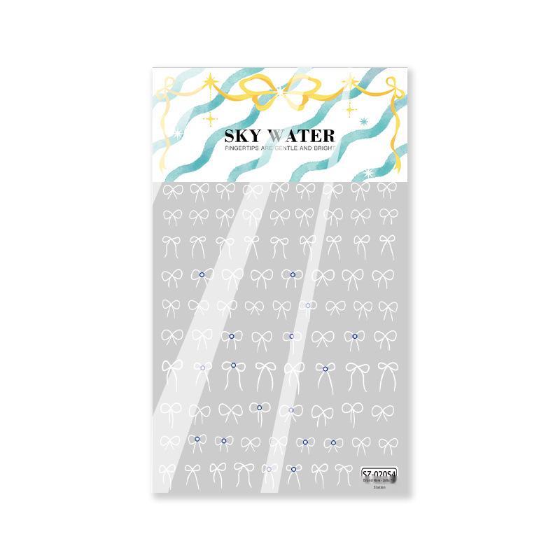 SKY Korean-Style Crystal Bow Nail Art Stickers - Shiny Diamond Adhesive for Nails