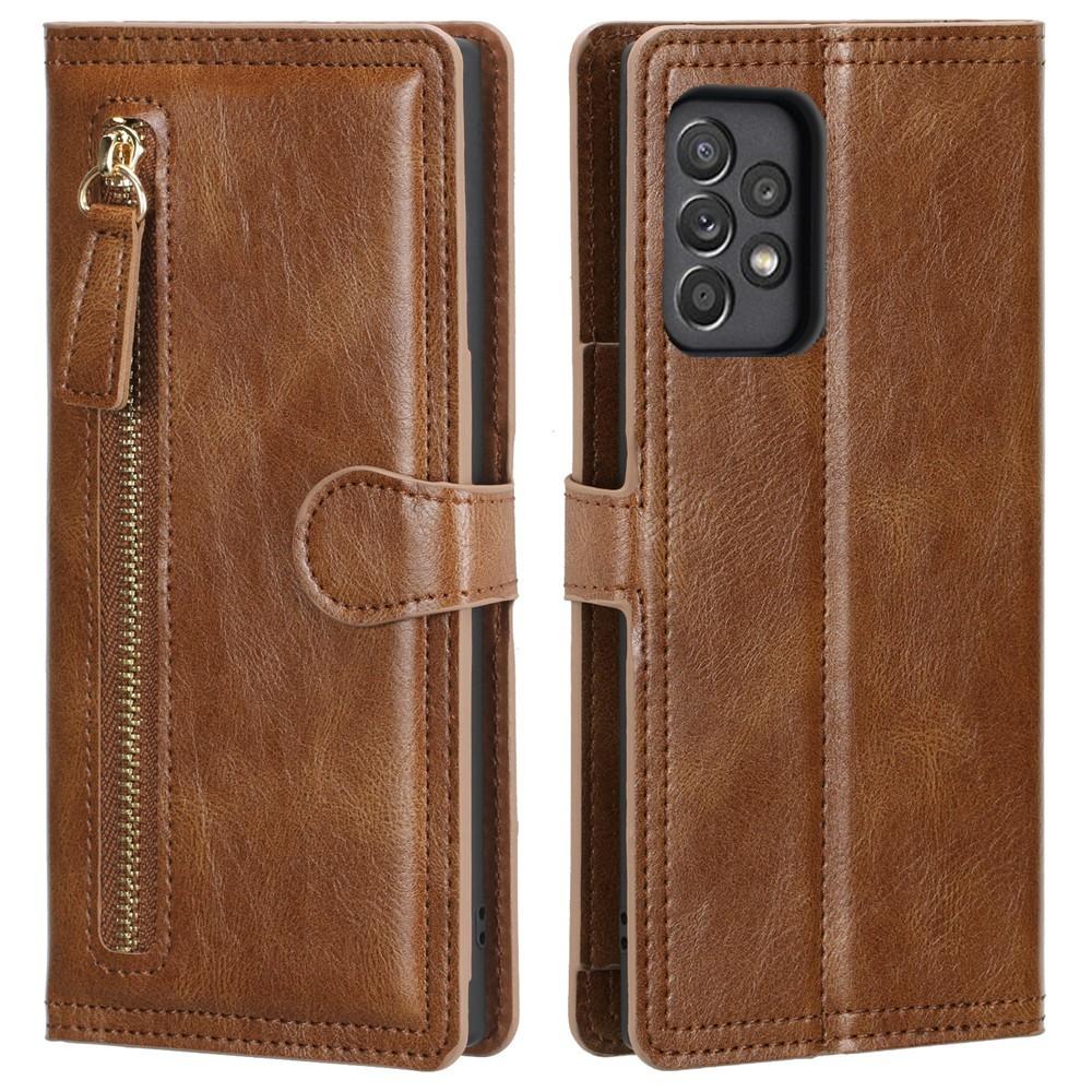 

Для Samsung Galaxy A53 A52 A72 A51 A71 A32 A21S A12 A52S Карта Роскошный Кожаный Чехол-Кошелек с Молнией и Откидной Крышкой Для Samsung A53 5G Чехол Galaxy A52 коричневый
