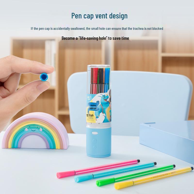 Deli Kids Washable Watercolor Pens - 12, 24, 36, or 48 Colors for Art & Coloring