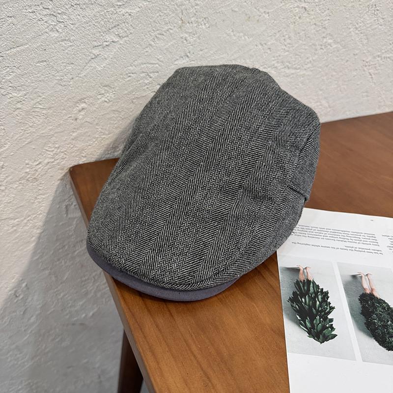 Stripes Fashion Beret Hat With Windproof Breathable Design For Gifts Winter