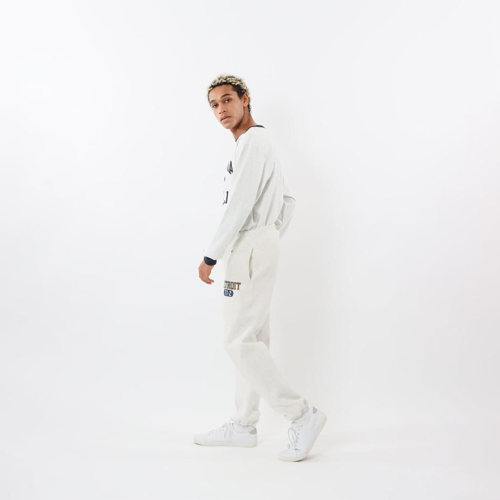 Pants COTTON USA Ribbed Graphic Print Sweatpants Oatmeal M [Champion] 11.5oz Reverseweave(R) REVERSWEAVE(R) C3-Y214 Men's