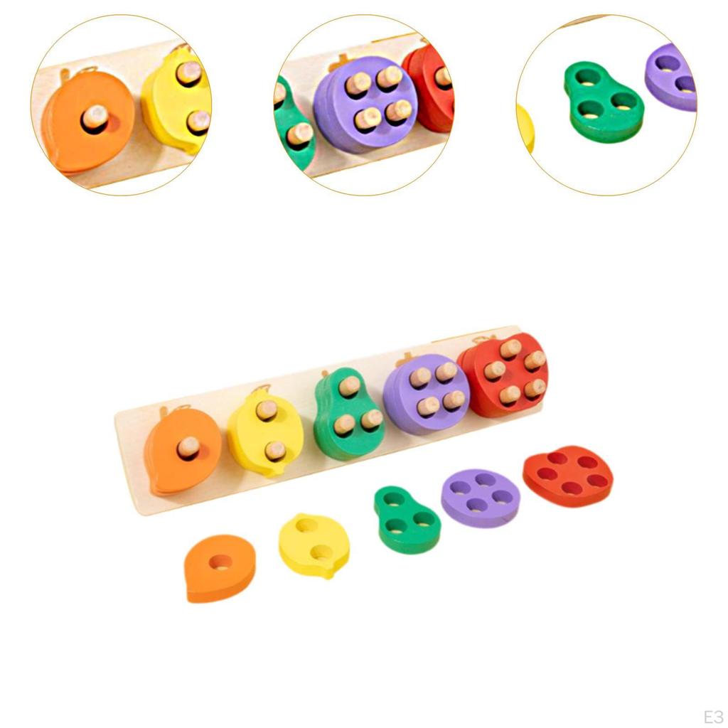 Montessori Wooden Shape Sorter, Stack and Sort Board, Educational Matching Toy for