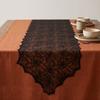 Black Lace Tablecloth Halloween Table Runner, Spider Web Runners, 17.7 x Retro Cocktail Party Decor 70.9Inch for Home Dinner Kitchen Mantel