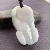 Myanmar Natural A-Grade Jade Pendant with Fox, Tiger, Qilin, and Bodhisattva Figures
