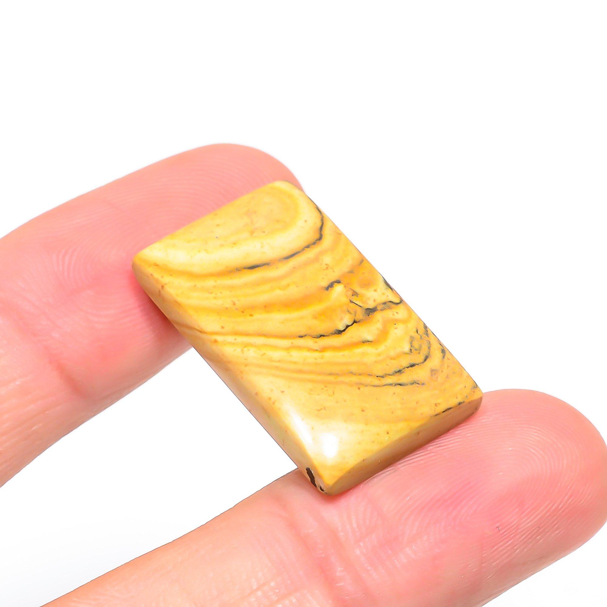 

Natural Picture Jasper 1.9x2.9cm Cabochon Fine Loose Gemstone 29.6Cts. p8d85 жовтий