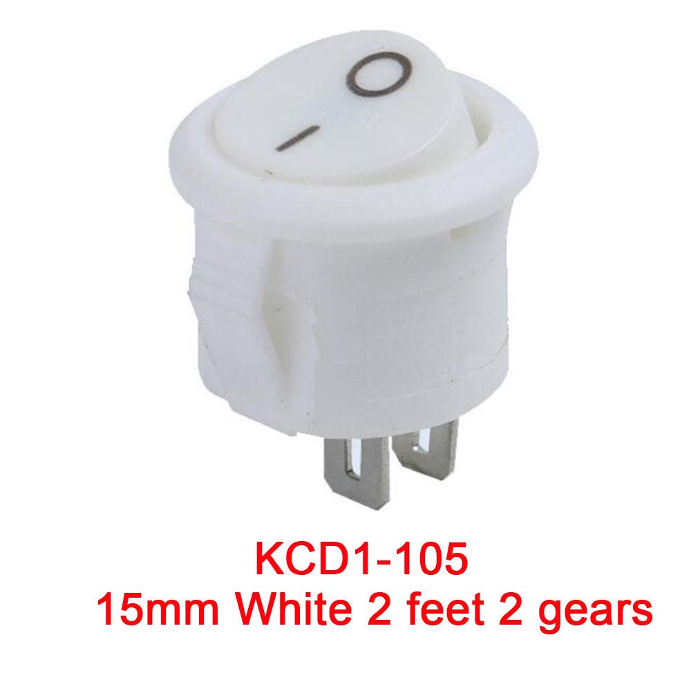 10 PIEZAS Interruptor Circular Tipo Barco con Lámpara 3 Pines/2 Pines KCD1-105 Interruptor Basculante de Segunda y Tercera Velocidad con Interruptores de Luz4