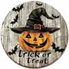 Wooden Halloween Pumpkin Trick Or Treat Decoration Haunted House Door Hangings