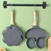 Home Frying Pan, Flat Bottomed Non Stick Pan, Wood Grain Handle, Breakfast Pan, Flat Bottomed Pan