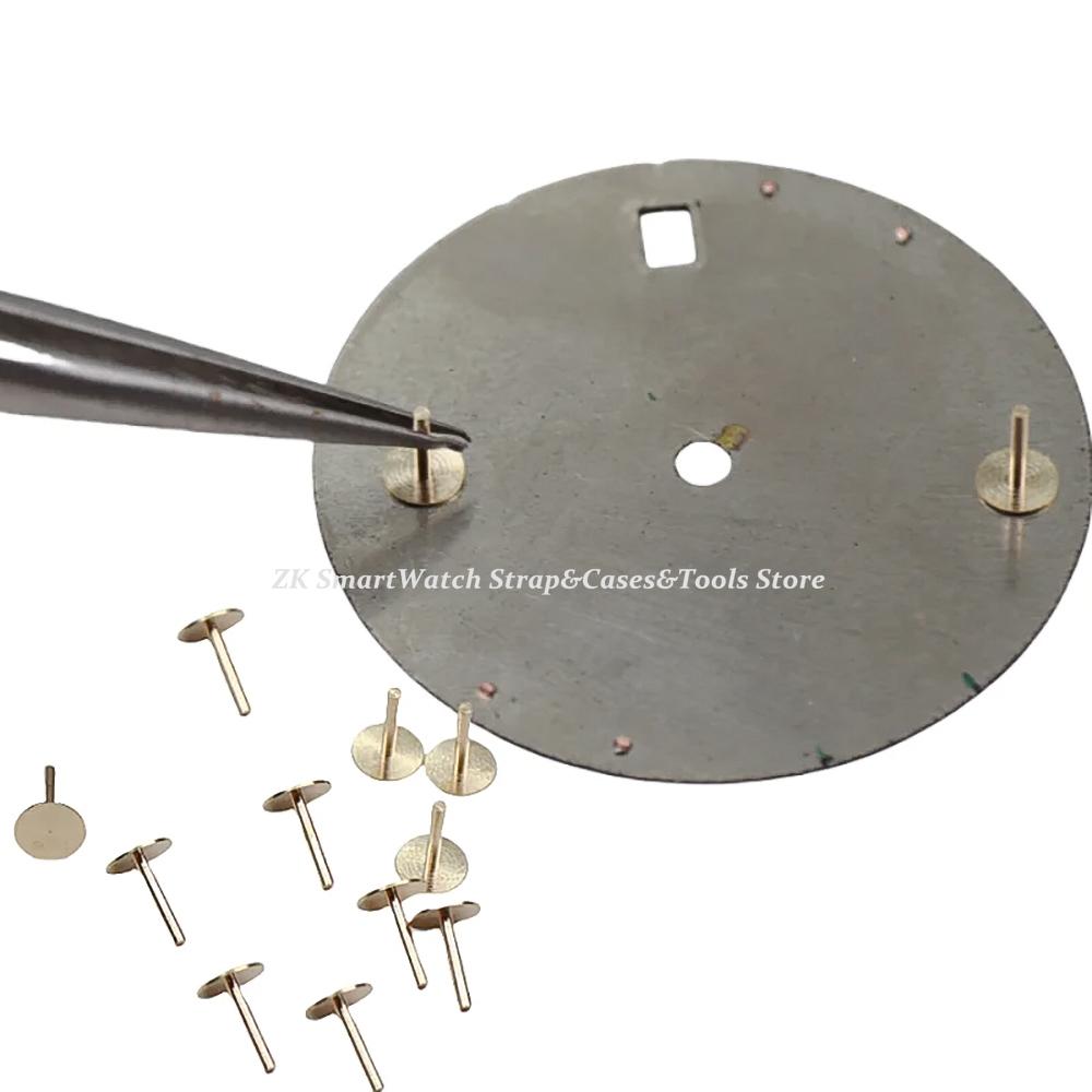 1 Box Dial Foot Watch Tweezers Universal Dial Pin Copper Material Fixed Dial with Locating Pin Repair Dial Watch Repair Parts