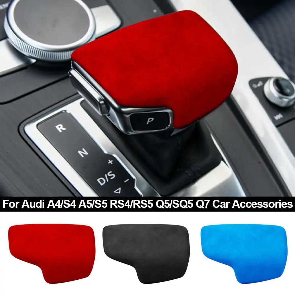 Gear Shift Knob Cover Suede Car Wrap Gear Shift Collars Case for  A4 S4 S5 RS5 B9 A5 Q5 Q7 Auto Interior Accessories