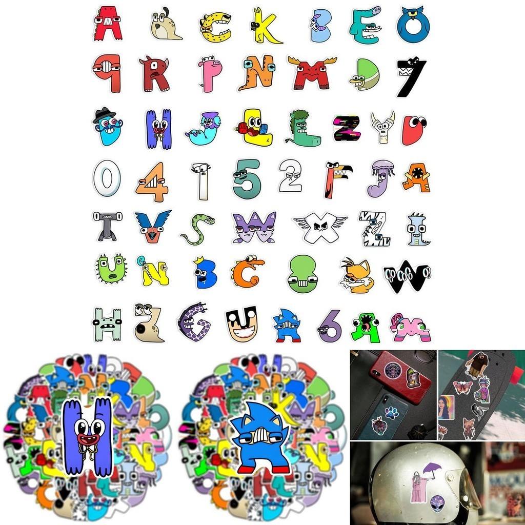 50 Stück Alphabet Lore Wasserdichte Wiederverwendbare PVC Klebe-Dekorationsaufkleber