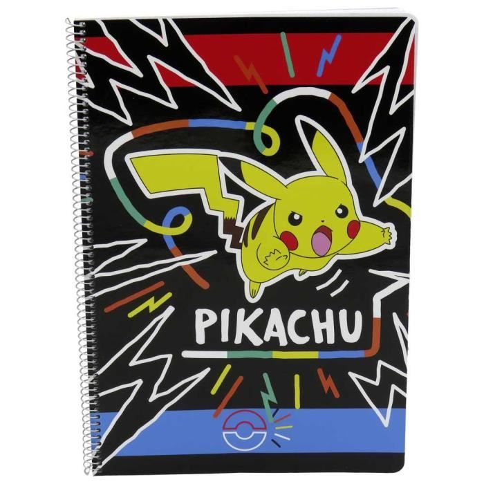 Cahier - pokemon - folio - 80 feuilles - couverture rigide - multicolore